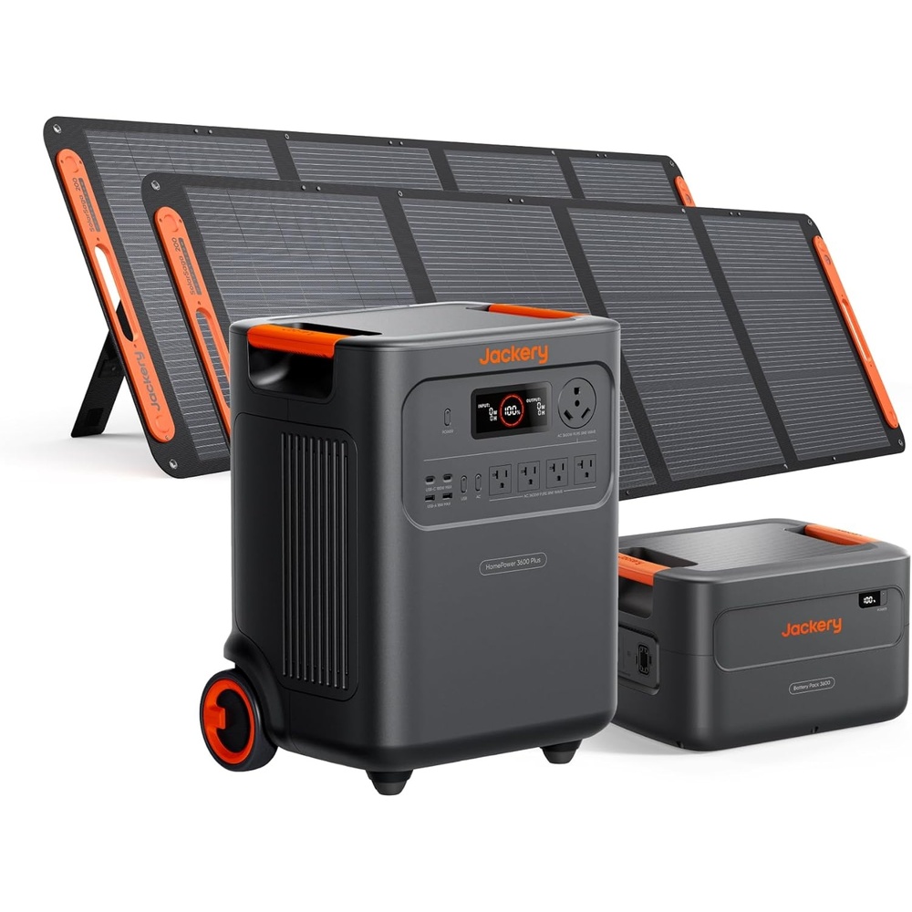 image:imageJackery HomePower 3600 Plus Portable Power Station with AC Cable 3600W AC Output 3584Wh LFP Solar Generator Expandable up to 21kWh Essential Home Backup for Home Use Solar Panel OptionalHomePower 3600 Plus2x200WEB