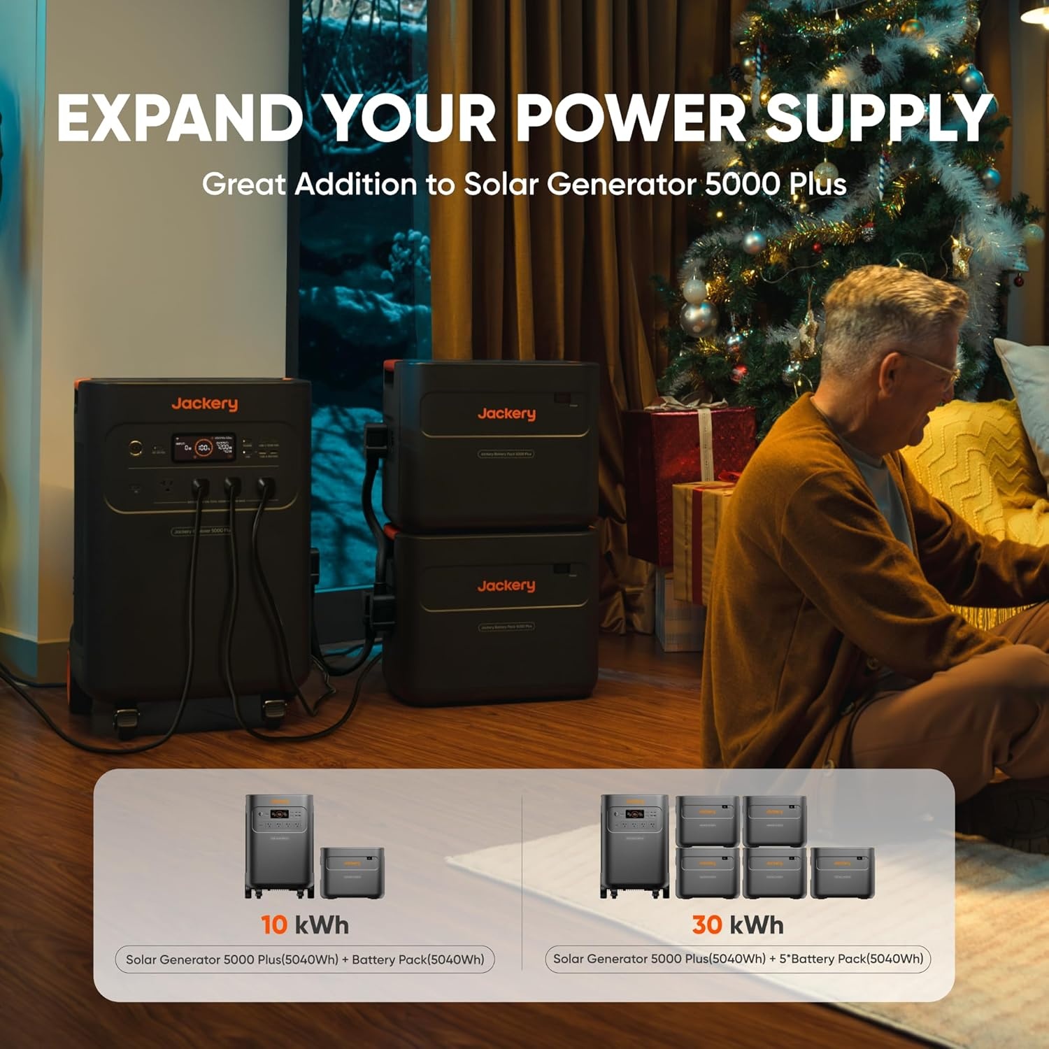 image:imageJackery Solar Generator 5000 Plus Portable Power Station 5040Wh LiFePO4 7200W 120V240V AC Output Expandable to 60kWh Essential Home Backup for Power Outages Solar Panel OptionalExplorer 5000 Plus Battery Pack