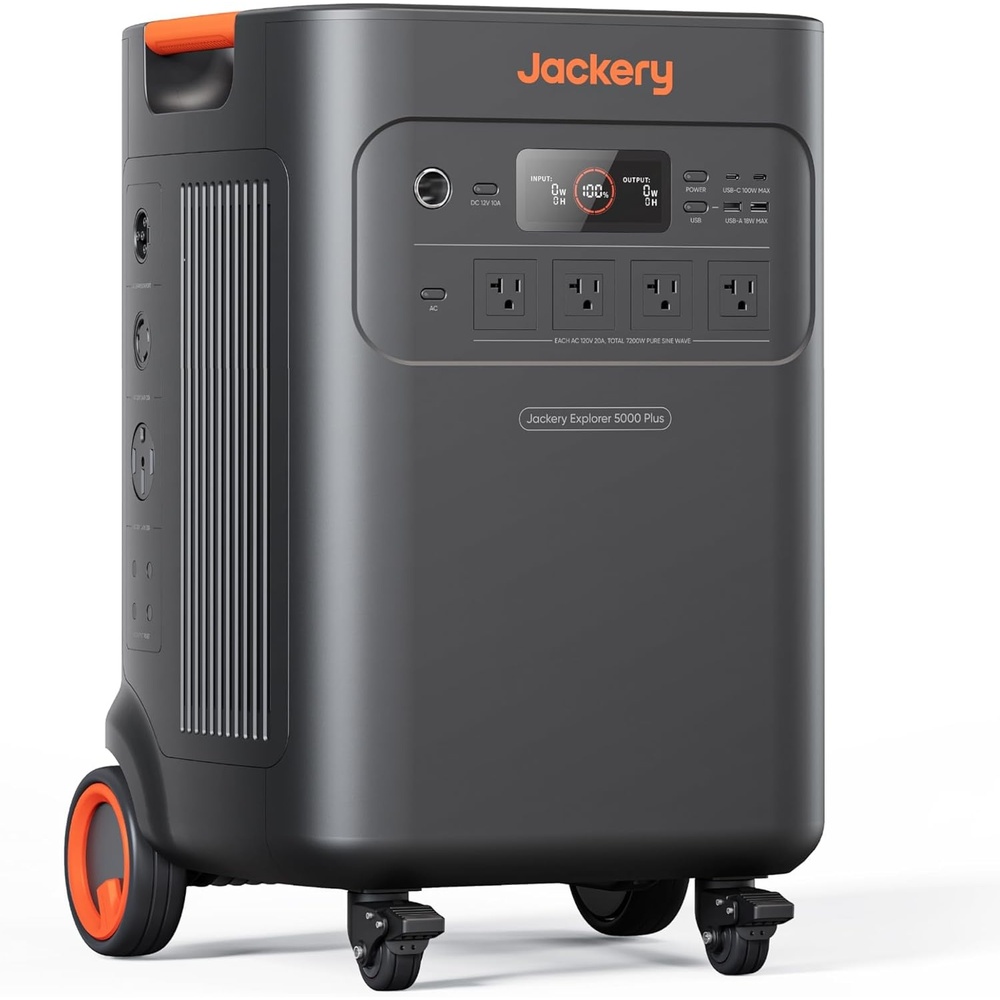 image:imageJackery Solar Generator 5000 Plus Portable Power Station 5040Wh LiFePO4 7200W 120V240V AC Output Expandable to 60kWh Essential Home Backup for Power Outages Solar Panel OptionalExplorer 5000 Plus5040Wh