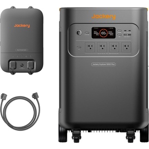 Jackery Solar Generator 5000 Plus Portable Power Station, 5040Wh LiFePO4, 7200W 120V/240V AC Output, Expandable to 60kWh, Essential Home Backup for Power Outages (Solar Panel Optional)(Explorer 5000 Plus+STS)