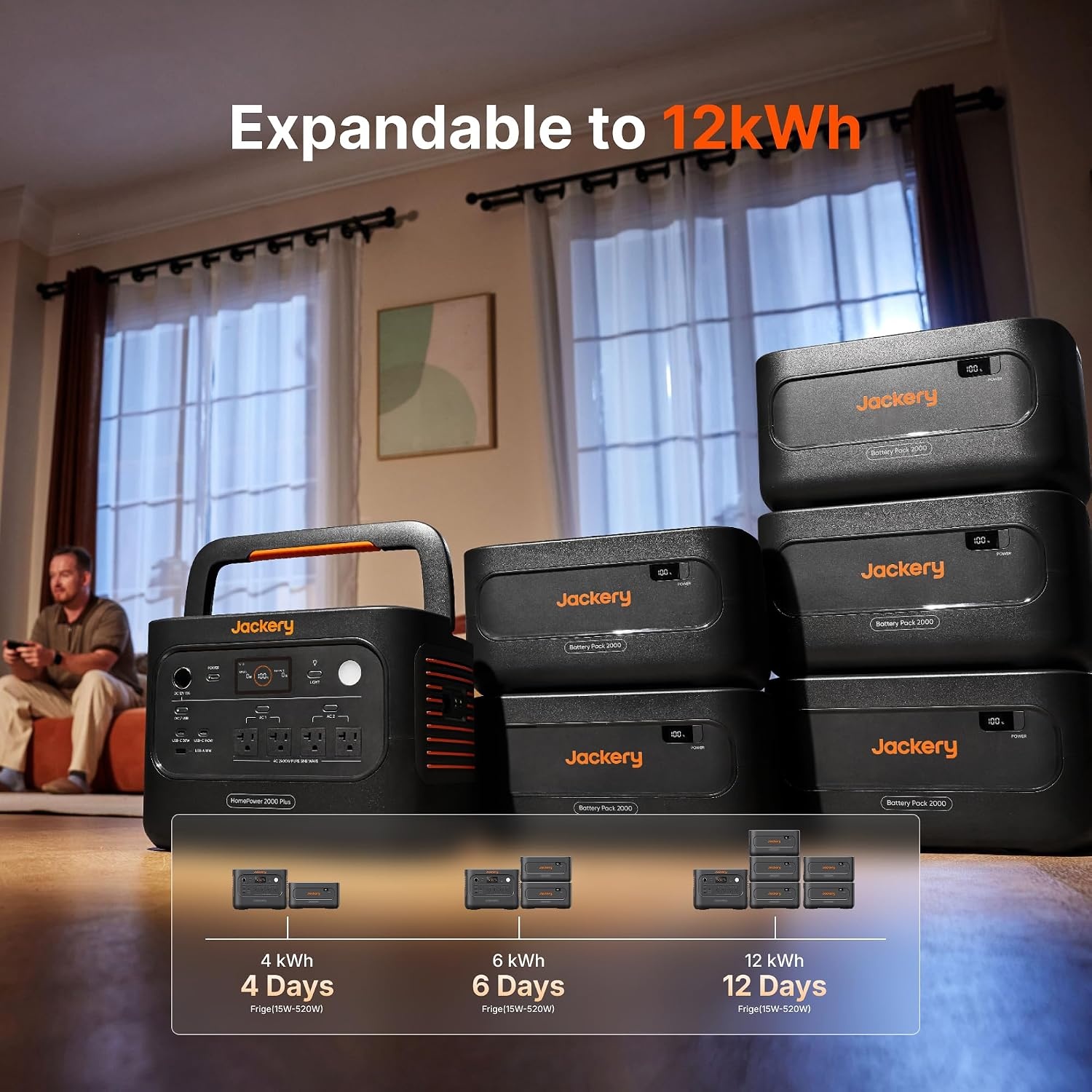 image:imageJackery HomePower 2000 Plus Battery Pack 2048Wh LFP Battery Expandable to 12kWhHomePower 2000 Plus v2