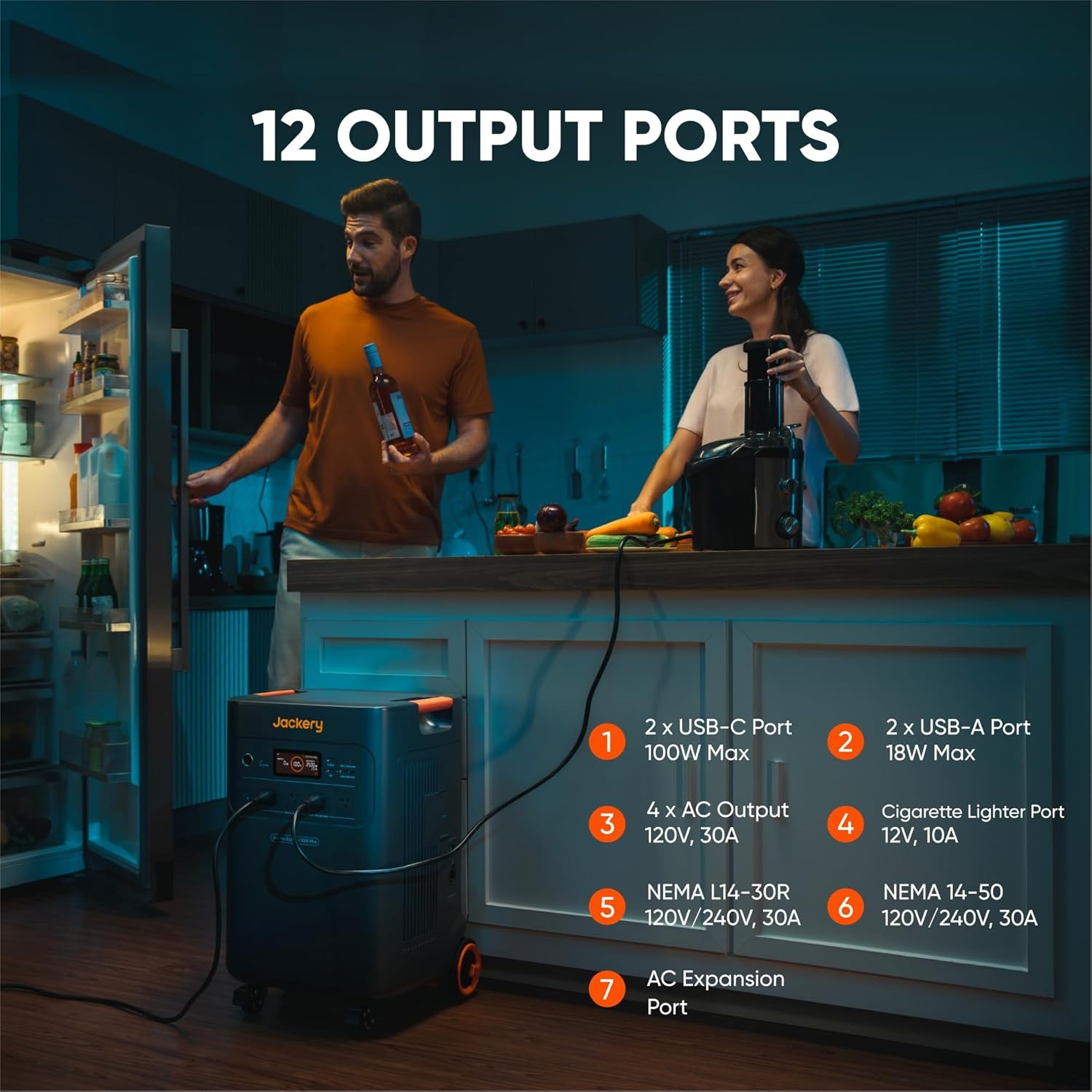 image:imageJackery Solar Generator 5000 Plus with Protective Cover 5040Wh LiFePO4 Battery Power Station 120V240V 7200W AC Output Expandable to 60kWh Essential Home Backup for Emergency Power OutagesExplorer 5000 Plus200Wx2