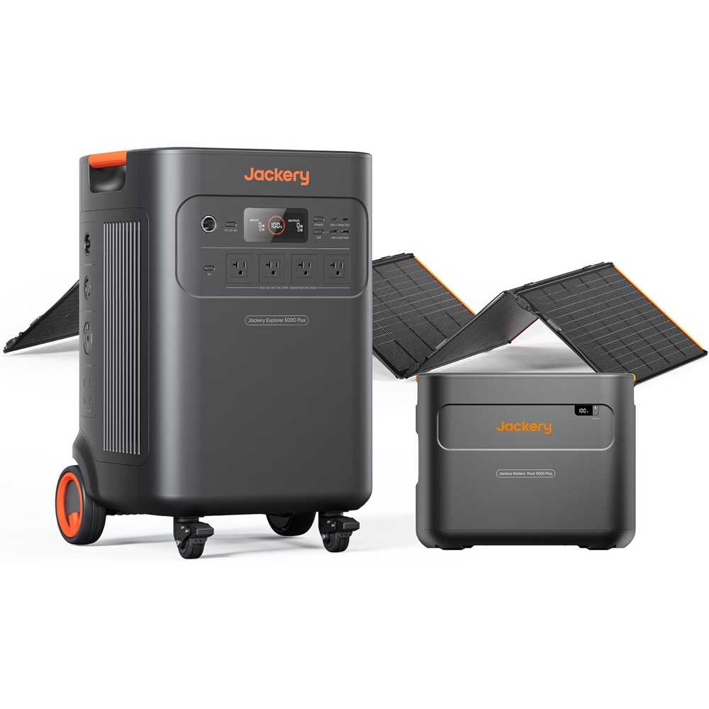 image:imageJackery Solar Generator 5000 Plus with Protective Cover 5040Wh LiFePO4 Battery Power Station 120V240V 7200W AC Output Expandable to 60kWh Essential Home Backup for Emergency Power OutagesExplorer 5000 PlusEB500X