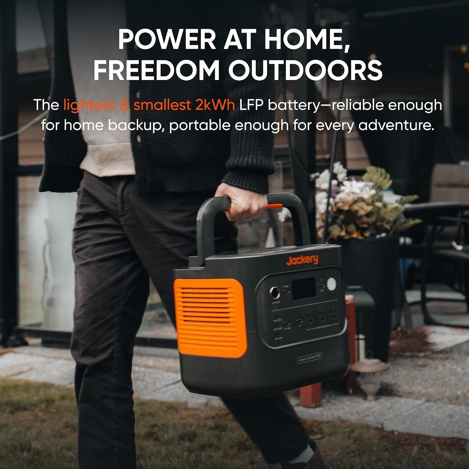 image:imageJackery Solar Generator 2000 v2 with 4x100W Light and Protective Bag 2042Wh2200W LFP Portable Power Station 20ms UPS Home Backup USBC PD 100W Fast Charging for Power Outages Emergencies CampingExplorer 2000 v2