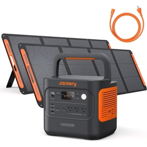 Jackery Solar Generator 2000 v2 with 4x100W Light and Protective Bag, 2042Wh/2200W LFP Portable Power Station, 20ms UPS Home Backup, USB-C PD 100W Fast Charging for Power Outages, Emergencies, Camping(Explorer 2000 v2+200Wx2+AC Charging Cable)